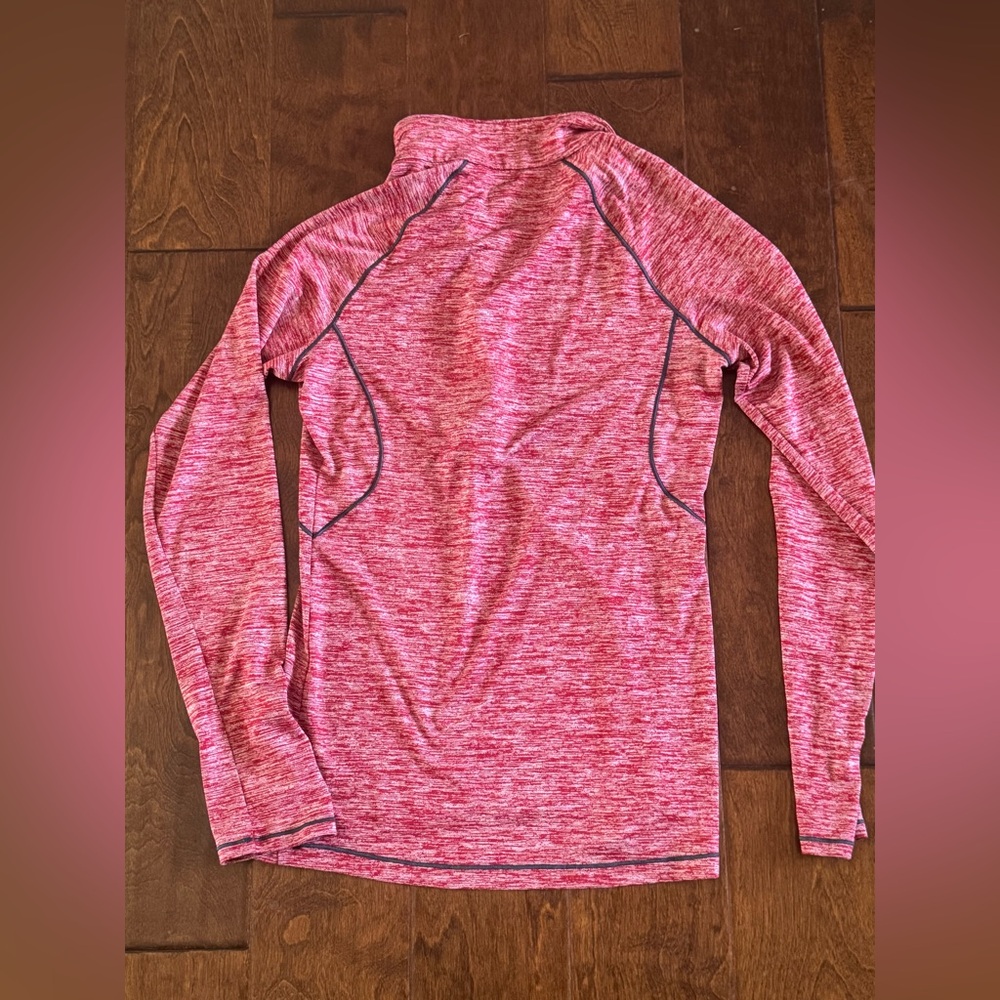 IU Under Armour Heathered Red Long Sleeve Top with zipper - Picture 2 of 5